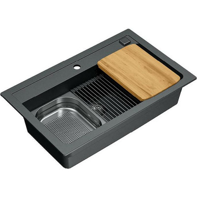 Мойка для кухни Alveus Granital Atrox 40 Carbon G91 790x500 1140447 угольная прямоугольная искусственный гранит