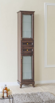Аллигатор-мебель Валенсия 35 пенал (стекло), коричневый, массив бука