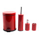 Efor Metal Набор для ванной комнаты (ведро 5 л, диспенсер для мыла, подставка для щеток, ёршик с подставкой), красный Красный (476K)