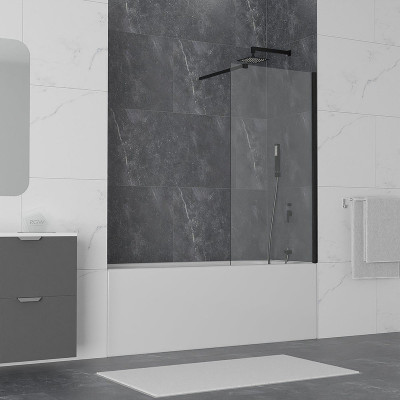 Шторка на ванну RGW Screens SC-051B 90х150 351105109-14 прозрачная профиль черный