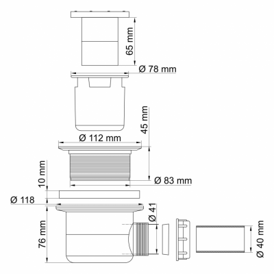 WasserKRAFT D454 сифон для поддонов
