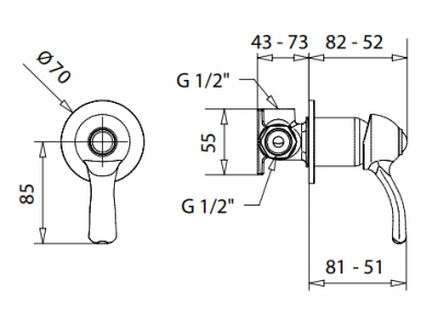 MIGLIORE Grazia 29687 смеситель скрытого монтажа, хром