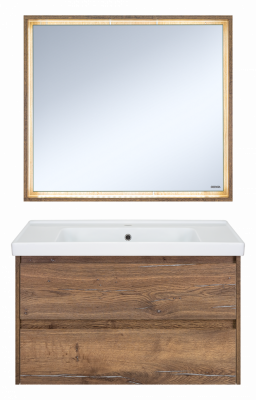 Тумба для раковины Brevita Dallas - 90 с 2 ящ. подвесная (Дуб Галифакс) DAL-01090-074П