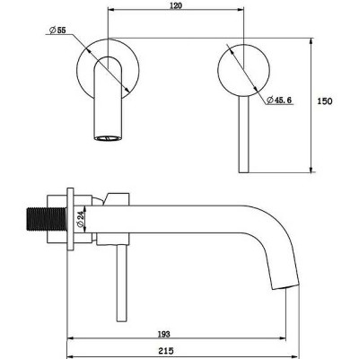 Смеситель для раковины Bronze de Luxe Scandi 14511C хром однорычажный