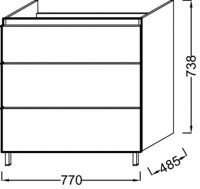 Мебель 80 см для раковины-столешницы, Jacob Delafon «ODEON UP» (EB993-E10), квебекский дуб