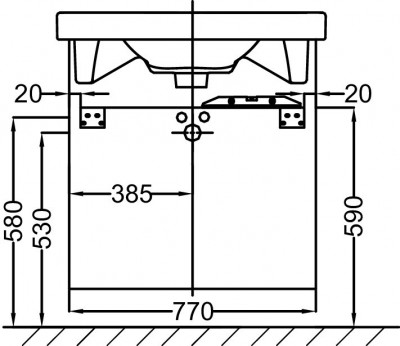 Мебель 80 см для раковины-столешницы, Jacob Delafon «ODEON UP» (EB993-E10), квебекский дуб