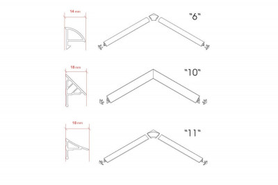 RAVAK B460000001 Набор (2 заглушки + 2 угловых соединения) для планки 11, белый