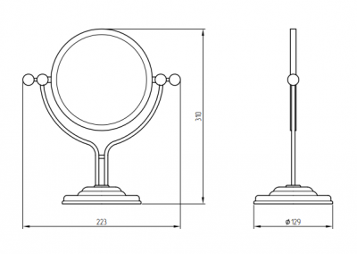 Зеркало косметическое настольное MIGLIORE Mirella 17171, бронза