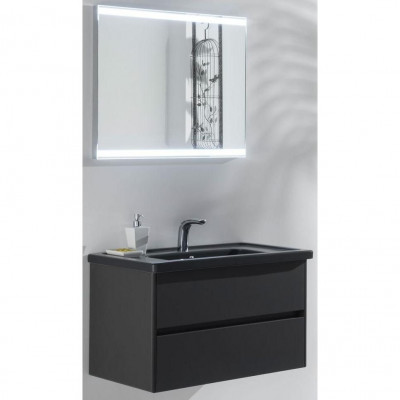 Armadi Art Moderno Toledo TLI86 комплект мебели для ванной с зеркалом с подсветкой, антрацит, 85 см