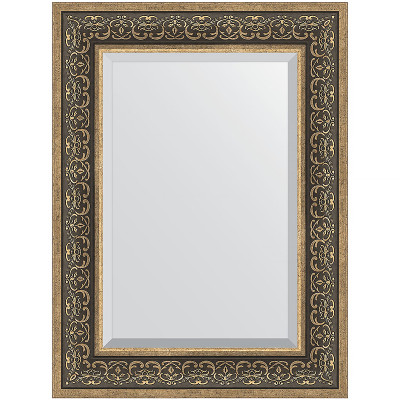 Зеркало настенное Evoform Exclusive 79х59 BY 3397 с фацетом в багетной раме Вензель серебряный 101 мм