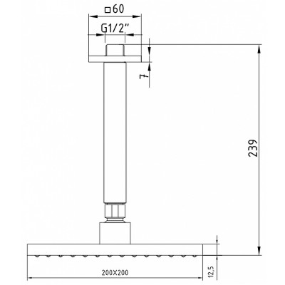Верхний душ E.C.A. Tiera 102145032C1EX черный матовый