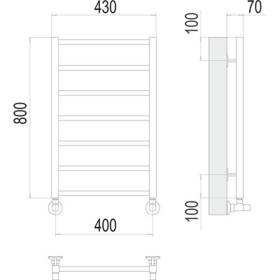 Полотенцесушитель водяной Terminus Контур П7 40х80