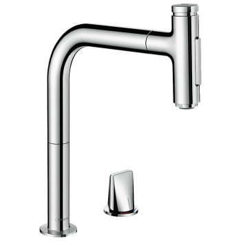 Смеситель для кухни с вытяжным изливом Hansgrohe Metris Select M71 73818000 (хром)