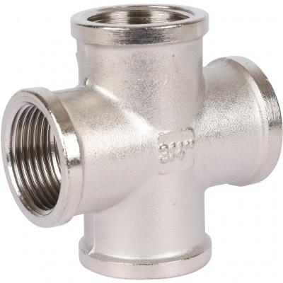 Крестовина STOUT латунь резьбовая ВВ никелированная 3/4 SFT-0031-000034