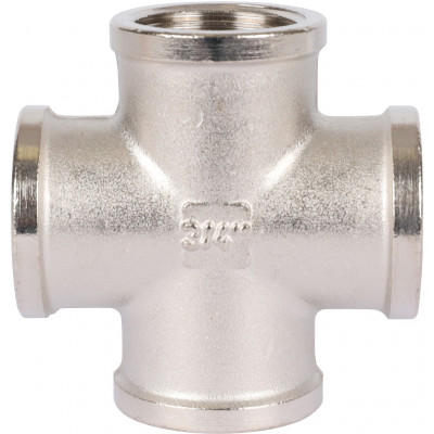 Крестовина STOUT латунь резьбовая ВВ никелированная 3/4 SFT-0031-000034