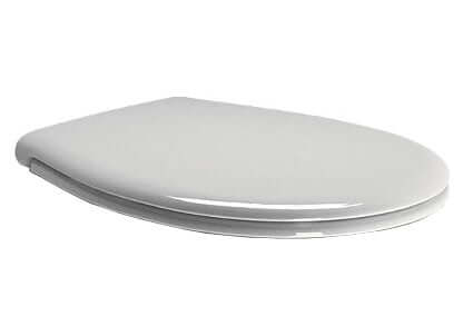 Сиденье для унитаза с крышкой GSI Classic MSC87CN11 bi/cr 530 мм х 370 мм, soft-close, белое глянцевое/хром