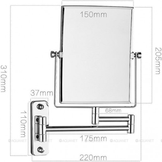 Косметическое зеркало Aquanet 1401 настенное хром (00204513)