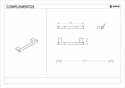 Поручень для ванной Sonia Accessories 176083 черный матовый