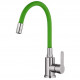 Смеситель для кухни с гибким изливом FASHUN A54101-6, сатин/зеленый (A54101-6)