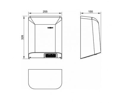 Сушилка для рук NOFER BIG FLOW 01451.B сенсорная 2050 W, сталь/глянец