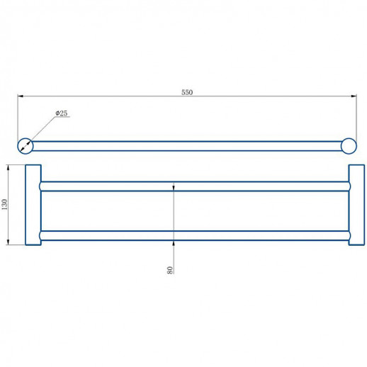 Полотенцедержатель Haiba HB8409-7 двойной (нерж сталь) черный
