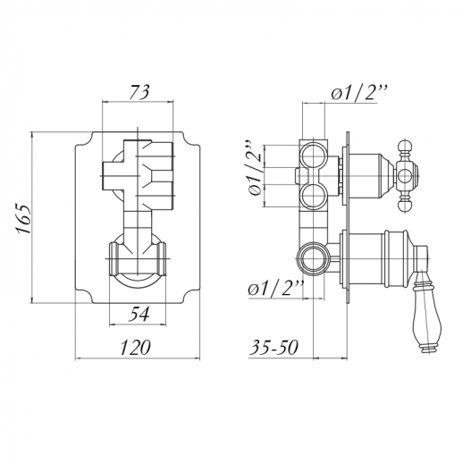 Migliore Ermitage 18633 смеситель скрытого монтажа, 4-х позиционный, золото