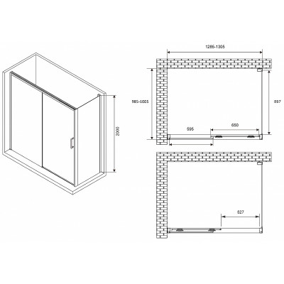 Душевой угол Abber Komfort 130x100 AG93130-S102 пр-ль хром стекло прозрачное