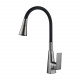 Смеситель для кухни с гибким изливом Shevanik S543T-3, оружейная сталь/черный (S543T-3)