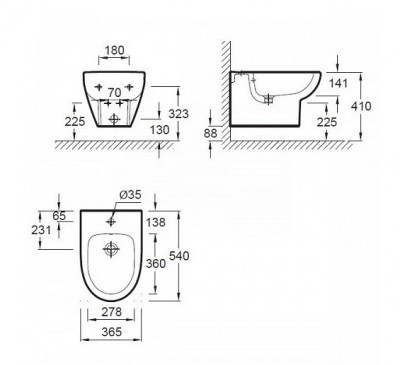 JACOB DELAFON Odeon Up E4765-00 биде подвесное, белое