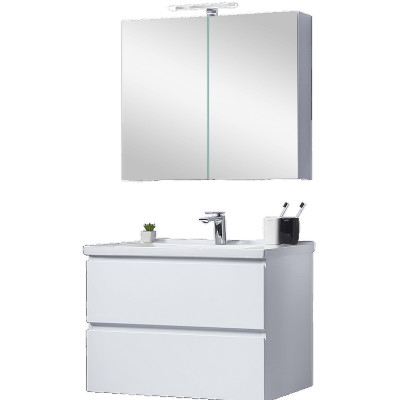Зеркальный шкаф в ванную Orans BC-4023W 80 4023800w с подсветкой белый глянец