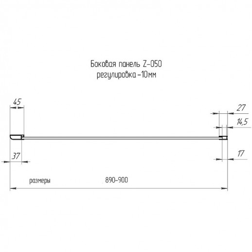 Душевая стенка RGW Z-050-2 90 352205209-11 прозрачная профиль хром