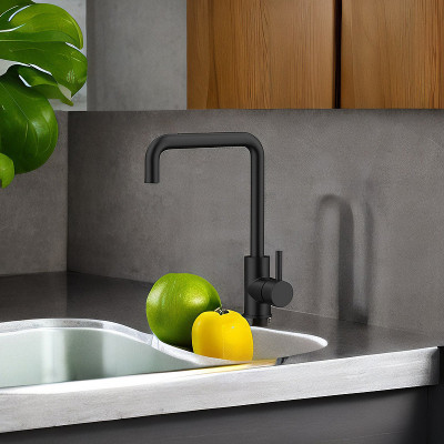 Кухонный смеситель Raiber Graceful RPB-013 черный матовый