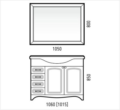 Тумба под раковину Corozo Классика 105 SD-00000315 белая