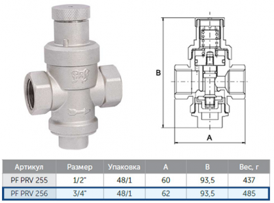 Регулятор давления ProFactor PF prv 256 O3/4" (г-г)