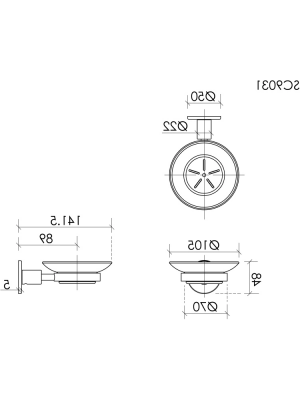 Мыльница для ванной Sancos Base SC9031BN брашированный никель