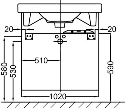 Мебель 100 см для раковины-столешницы, Jacob Delafon «ODEON UP» (EB994-E10), квебекский дуб