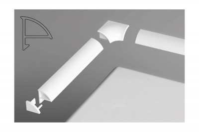 RAVAK B440000001  Набор (2 заглушки + 2 угловых соединения) для планки 6, белый