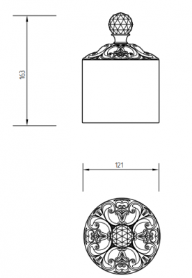 MIGLIORE Cristalia SWAROVSKI 16792 баночка высокая, 9 см, хром