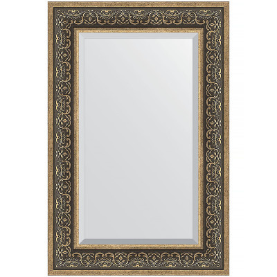 Зеркало настенное Evoform Exclusive 89х59 BY 3423 с фацетом в багетной раме Вензель серебряный 101 мм