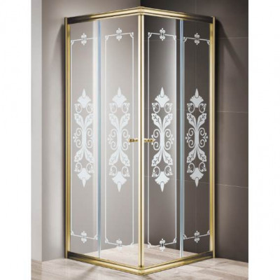 Душевой уголок Cezares GIUBILEO-A-2-100-SCORREVOLE-G, 100 х 100 х 195, стекло прозрачное узорчатое