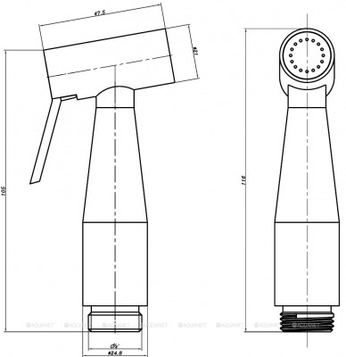 Гигиеническая лейка Aquanet Passion AF300-83B черный (00261833)