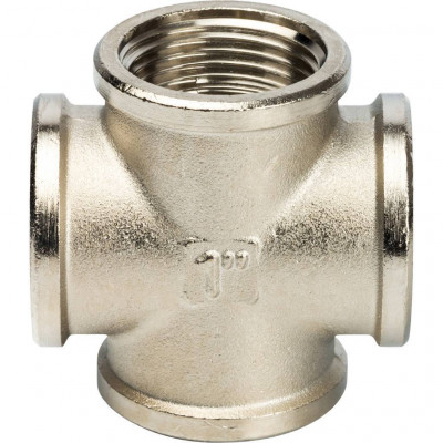 Крестовина STOUT латунь резьбовая ВВ никелированная 1" SFT-0031-000001