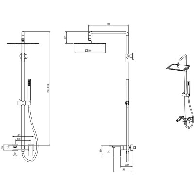 Душевая система Boheme Qubic 478-BR бронза