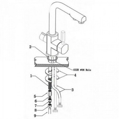 Смеситель для кухни под фильтр Kaiser Decor 40144-8 Sand песочный