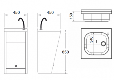 Умывальник с пьедесталом и сенсором Nofer 13044.BAT