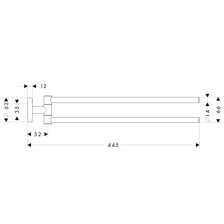 Hansgrohe Logis 40512000 полотенцедержатель двойной 44,5 см, хром