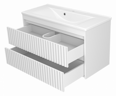 Тумба под раковину Brevita Балатон 100 подвесная BAL-06100-01-01П2Я белая