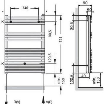 Zehnder Forma Inox LFI-070-050 полотенцесушитель водяной для ГВС, хром