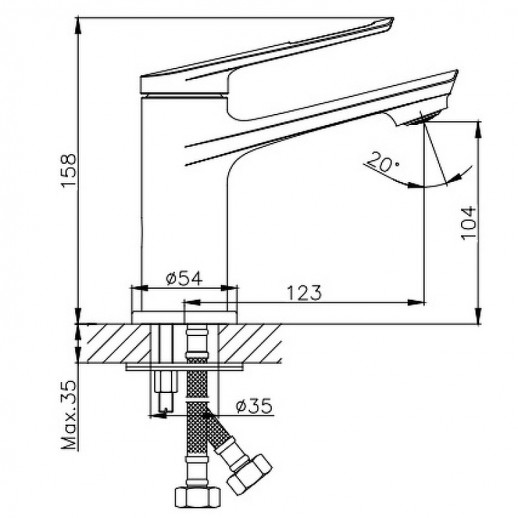 Смеситель для раковины Haiba HB10595 (латунь) хром