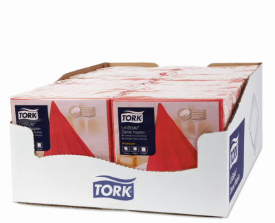 Салфетки Tork LinStyle, Premium, 39х39 см, 1 сл, 50 листов, красные